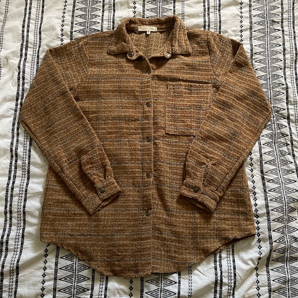 Gilded Intent | Brown Textured Shacket Size Medium